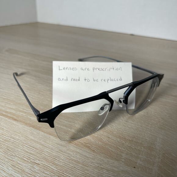 Hugo Boss Voyage The Collection Eyeglasses Titanium Temple Black Gray Frames - Picture 1 of 9